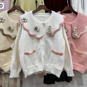 کاردیگن یقه ب ب فانتزی دخترانه کد 1490